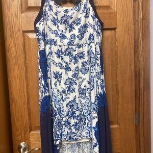 Beautiful blue floral hi- lo dress